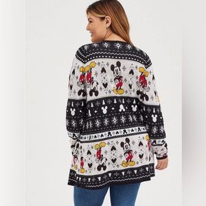 Mickey Mouse Winter open drape front Cardigan
